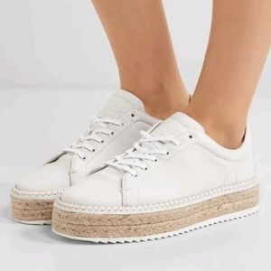 Nwt! Rag and bone kent espadrille lace up leather sneakers off white